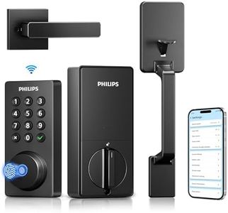 Philips Wi-Fi Smart Deadbolt Lock with Handle Set, Keyless Entry Door Lock for Front Door, Built-in WiFi, Compatible with Alexa & Google Assistant, Auto Locking