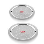 Kitchen Expert - Steel Hole Lid | Set of 2 | Lid Covers for Utensils | Milk Cover Plate| Steel Jali Plate | Essential Set for Kitchen | Multipurpose