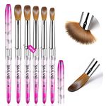 Saviland Acrylic Nail Brush Set, 5PCS Butterflies Nail Art Brush for Application Nail Extension Nail Carving In-fills Nail Brushes for Nail Art Size 4/8/10/12/16