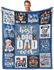 AICLIV Gifts for Dog Dad, Best Dog Dad Gifts for Men, Dog Father Gifts, Dog Lovers Gifts for Men, Dog Owners Gifts, Dog Dad Gifts for Birthday Christmas Fathers Day, Dog Dad Blanket 60" X 50"