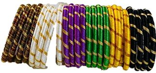 Cool Creations and Retails Handcrafted silk thread Multicolored Bangles (McWVPgYBlk, 2-6) For Women