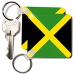 3dRose LLC 8 x 8 x 0.25 Jamaican flag - Key Chains, set of 4 (kc_4358_2)