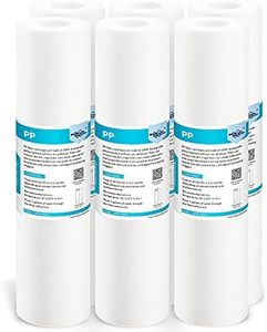 Membrane Solutions 5 Micron 10" x 2.5" Sediment Water Filter Replacement Cartridge for Any Water Filter 10 x 2.5 inch Whole House RO System, Compatible with GE FXUSC, Aqua-Pure AP110, WHKF-GD05-6 Pack