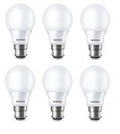 wipro Garnet 5W LED Bulb for Home & Office |Warm White (2700K) | B22 Base|220 degree Light coverage |4Kv Surge Protection |400V High Voltage Protection |Energy Efficient | Pack of 6