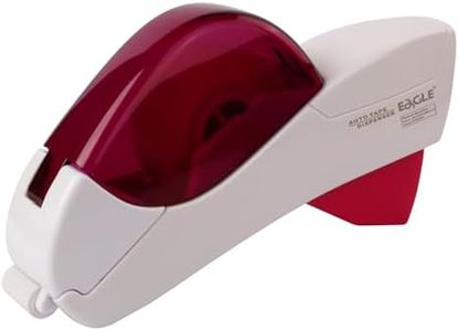 Eagle Automatic Tape Dispenser, Tape Gun, Single Handheld Design, Free 1 Roll of 0.5 Inch (12 mm) and 1 Roll of 0.75 Inch (19 mm) Tapes (White)