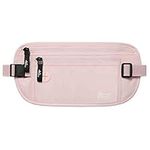 MoKo Secure Travel Money Belt, Undercover Hidden RFID Blocking Travel Wallet, Anti-Theft Passport Wallets for Men Women, Pink