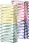 Kitinjoy Cotton 24 Pack Terry Kitchen Towels, 16 x 25 Inches Super Soft and Absorbent Dish Towels, Quick Drying Hand Towels for Kitchen Drying, Multiple Colour