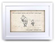 HWC Trading FR Winnie the Pooh Friends Forever A4 Framed Printed Quote Nursery Print Baby Shower Room Gifts New Born Bedroom Gift Print Photo Picture Frame Display