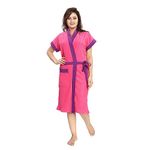 Meepo bathrobes terry cotton free size bathrobe for women, bathsuit fit up to 42 inches chest size ladies - Purple Belt Rani bathrobe