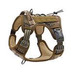 AUROTH Tactical Dog Harness for Small Medium Dogs No Pull Adjustable Pet Harness Reflective K9 Working Training Easy Control Pet Vest Military Service Dog Harnesses Desert Camo M(Neck:16-22 inch ,Chest:22-33 inch )