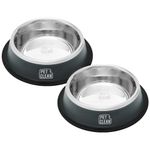 Pet Clean Dog Bowl, Stainless Steel Food And Water Feeding Bowl For Dogs And Cats, Medium Size-700Ml Each (Set Of 2, Grey), 20 X 20 X 4 Cm