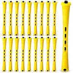 80 Pieces Hair Perm Rods Set Cold Wave Rods Hair Rollers Plastic Perming Rods Curlers for Hairdressing Styling (0.28 Inch, Yellow)