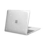 MOSISO Case Compatible with Microsoft Surface Laptop Go 3/2/1 12.4 inch 2023 2022 2020 Release (Models: 2013 & 1943), Protective Glitter Sparkly Plastic Hard Shell Case Cover, Transparent