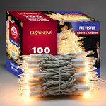 GLOWNOVA White Wire, Clear Incandescent Bulb 100 Mini String Lights for Indoor Christmas Tree Garland Birthday Wedding Party Festival Decoration