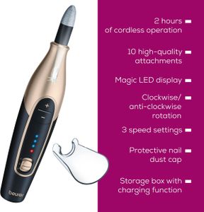 Beurer Manicure Pedicure Set – Black Electric Nail Care Kit