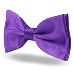 EKIND Men's Pre-tied Bowties Formal Satin Solid with Adjustable Neck Band,Gift Idea For Men And Boys (Purple)