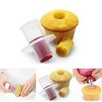 WTUGJEP Cupcake Corer 3PCS Cupcake Plunger Cutter Pastry Corer Baking Tool, Pastry Corer Decorating Divider Cake Filler, Pastry Corer Digging Holes Tools for Home Baking DIY Food (3 Color)