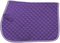 Tough 1 EquiRoyal Square Quilted Cotton Comfort English Saddle Pad, Purple