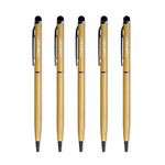 COMPOINT Slim Screen Touch Stylus, 2-in-1 Ink Ballpoint Ball Pen, and Slim Stylus for Universal Tablet SmartphoneWith built-In Clip For Easy Carrying, Gold