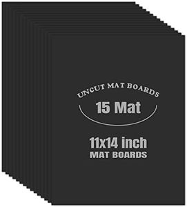 AUEAR, Black 11x14 Uncut Mat Matte Boards for Picture Framing, Print, Artwork - Backing Boards 1/16" Thick, 15 Pack