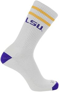 LSU Tigers Socks Vintage Soft Cotton Sock with Stripes – NCAA Licensed | Purple & Gold Louisiana State University | College Fan Gameday Apparel for Men & Women | Men's & Women's (Medium)