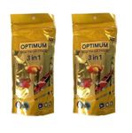 Optimum 3 in 1 All Life Stages Premium Fish Food Pellet (100 g x 2, Happy Fins)