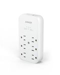 Anker Outlet Extender and USB Wall Charger,6 Outlets and 2 USB Ports, 20W USB C Power Delivery High-Speed Charging iPhone 15/15 Plus/15 Pro/15 Pro Max,for Dorm, Home, and Office