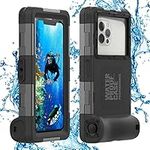 Waterproof Underwater Snorkeling Diving Phone Case for iPhone 15/14/13/12/11 Pro Max Mini Xr/X/Xs and Samsung Galaxy S24/S23/S22/S21 Ultra Plus Professional [15m/50ft] Photo Video Cover (SG Black)