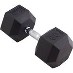 Body Sport Rubber Encased Hex Dumbbell, 60-Pound