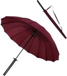 ysrpoud New Samurai Sword Handle Umbrella Ninja Katana Japanese Long Umbrella 16 Bones Sun＆Rain Umbrella Windproof Waterproof For Men Women,Red