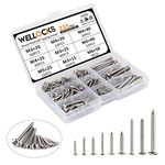 WELLOCKS Assorted Self Tapping Screws | 235 PCS M3/M4/M5/M6 Stainless Steel Screws Assortment Kit | Phillips Round Pan Head Wood Screw Set with Storage Box | for Homemade Repairment Woodwork(D035)