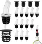 Esatto Pourer with Screen - 12 Pack & 4 Cork Adaptors for Precision Pouring, Pour Spouts for Bottles, Liquor Bottle Pourers for Alcohol & Olive Oil, Bar Bartender Accessories