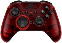 eXtremeRate Clear Red Replacement Faceplate Cover for Xbox One Elite Controller Series 2 (Model 1797), Custom DIY Front Housing Shell Case & Accent Rings for Xbox Elite Series 2 Core Controller