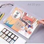 DLEST A4 Transparent Paper Sticker Book Cover Film Clear Matte for Craft 20Pcs Waterproof School Textbook Protective Case Cover Can Be Cut Self-Adhesive A4 Cover Paper (A4 (47 * 34) 20Pcs)