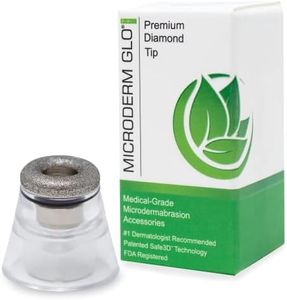 Microderm GLO Mini Premium Diamond Microdermabrasion Tips By Nuvderm - Medical Grade Stainless Steel Accessories, Patented Safe3D Technology, Fda Approved, Safe For All Skin Types. (Premium)