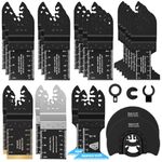 27pcs Multi Tool Blades Set, Universal Oscillating Saw Blades Set, Multi Tool Accessories, Compatible with Fein Multimaster, Ryobi, Milwaukee, Bosch, Dremel, Rockwell, Makita