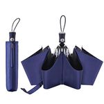 FDJASGY UV Sun Umbrella Compact Folding Travel Umbrella Auto Open Close Compact Folding Rain Umbrellas for Women Men Blocking UV 99.98% Blue