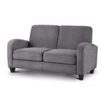 Happy Beds Vivo Grey Fabric 2 Seater Sofa Couch Modern Furniture New