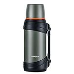 LOKPESCO Large Coffee Flask for Hot and Cold Drinks 2L/70oz, Stainless Steel Vacuum Insulated Flask with 2 Cups, Oversized Hot Water Bottles for Travel/Hiking/Camping, Keep Hot 24hours(GN, 2L)