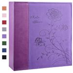 Artmag Photo Album 4x6 600 Pockets Photos, Leather Cover Large Picture Albums Holds 600 Horizontal and Vertical Photos for Family Anniversary Wedding (Purple)