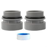 Sileduove 40 mm to 1 1/2 Inch Filter Hose Conversion Kit - Above Ground Pool Adapter Connects to Connect (2 Pack)