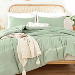 ROSGONIA King Size Sage Green Comforter Set - 3 Piece Bedding Set with Boho Style, Lightweight Down Alternative Comforter, Cozy Blanket Bedspreads Quilt for All Seasons