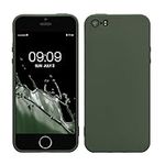 kwmobile Case Compatible with Apple iPhone SE (1.Gen 2016) / iPhone 5 / iPhone 5S Case - Soft Slim Protective TPU Silicone Cover - Dark Green Matte