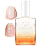 modelones Nail Strengthener, Milky White Nail Natural Concealer Foundation Polish Air Dry Nail Polish for Damaged Nails Imperfection Masking Gifts for Women 15ml