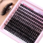 wiwoseo Fluffy Lash Clusters Eyelashes 100D Lash Extensions Fluffy Eyelash Clusters Individual Lashes D Curl Mink Lashes 10-18MM Eyelash Extensions for Beginners DIY At Home