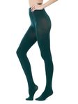 HeyUU 80D Semi Opaque Tights for Women Run Resistant Women's Tights Comfortable Pantyhose with 20+ Colours （Olive green,M