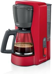 Bosch MyMoment TKA3M134 - Machine à café filtre - réservoir d'eau amovible - arrêt automatique - AromaPlus - fonction Anti-Goutte - maintien au chaud - détartrage facile - Couleur : Rouge
