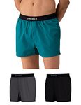 DAMENSCH Men's Cotton Boxers (Pack of 3) (DAM-SLD-SBX-CAB-LG-HB-PACK-3-L_G.Cape Black, Las Grey, Havana Blue_L)