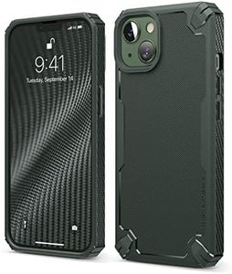 elago Armor Funda Compatible con iPhone 13 (6.1"), Funda Protectora Resistente, TPU Premium, Fibra de Carbono, Diseño Robusto y Duradero, Protección Completa, Prueba de Golpes (Verde Oscuro)