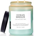 M&SENSE Candle Ocean Breeze Scented, 19.4oz 110 Hour Long Lasting Candle, 2 Wick Pineapple & Mango Scented Natural Soy Candles for Home Scented, Stress Relief Candle Gifts for Women/Men